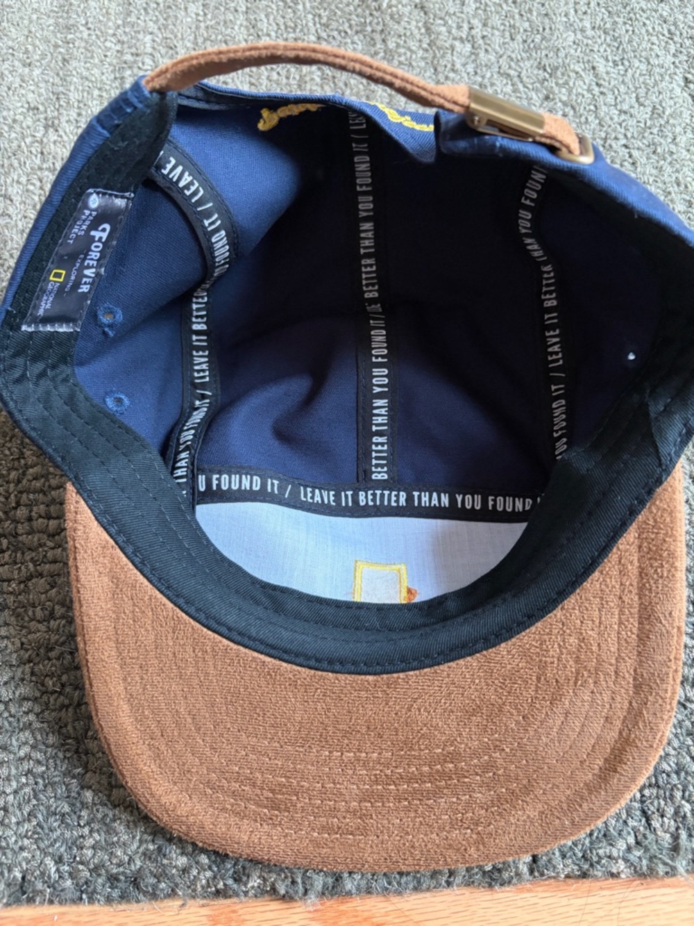 National Geographic x Parks Project Navy and Brown Baseball Flat Cap - Picture 3 of 4
